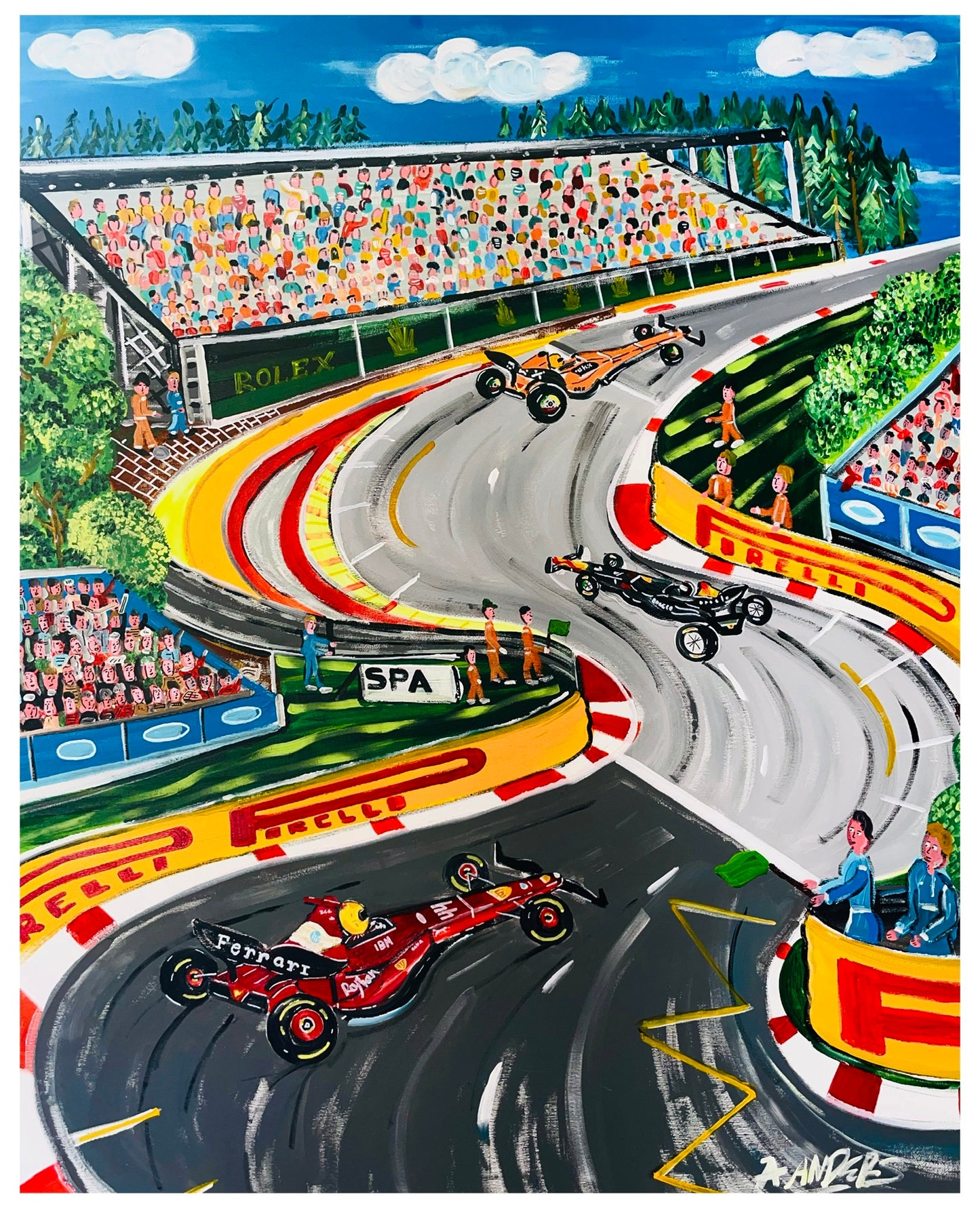 Eau de Rouge with Lando , Max and Lewis